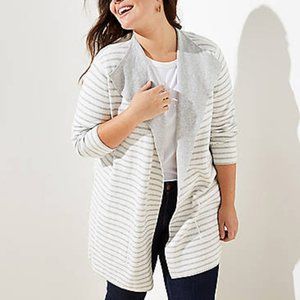 LOFT Plus Reversible Striped Open Cardigan, XXL